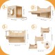 MIUZMORE Pine Cat Wall Shelves, Set of 5 Cat Wall Furniture, Cat Scratching Post with 3 Levels, Cat Perch, Cat House and Cat House, 4 Cat Toys - Cat Shelves for Wall MIUZMORE Pine Cat Wall Shelves, Set of 5 Cat Wall Furniture, Cat Scratching Post with 3 Levels, Cat Perch, Cat House and Cat House, 4 Cat Toys - Cat Shelves for Wall
