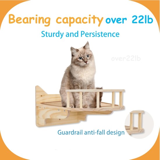 MIUZMORE Pine Cat Wall Shelves, Set of 5 Cat Wall Furniture, Cat Scratching Post with 3 Levels, Cat Perch, Cat House and Cat House, 4 Cat Toys - Cat Shelves for Wall MIUZMORE Pine Cat Wall Shelves, Set of 5 Cat Wall Furniture, Cat Scratching Post with 3 Levels, Cat Perch, Cat House and Cat House, 4 Cat Toys - Cat Shelves for Wall