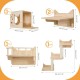 MIUZMORE Pine Cat Wall Shelves, Set of 5 Cat Wall Furniture, Cat Scratching Post with 3 Levels, Cat Perch, Cat House and Cat House, 4 Cat Toys - Cat Shelves for Wall MIUZMORE Pine Cat Wall Shelves, Set of 5 Cat Wall Furniture, Cat Scratching Post with 3 Levels, Cat Perch, Cat House and Cat House, 4 Cat Toys - Cat Shelves for Wall