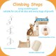 MIUZMORE Pine Cat Wall Shelves, Set of 5 Cat Wall Furniture, Cat Scratching Post with 3 Levels, Cat Perch, Cat House and Cat House, 4 Cat Toys - Cat Shelves for Wall MIUZMORE Pine Cat Wall Shelves, Set of 5 Cat Wall Furniture, Cat Scratching Post with 3 Levels, Cat Perch, Cat House and Cat House, 4 Cat Toys - Cat Shelves for Wall