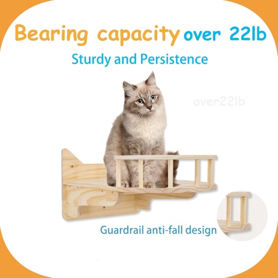 MIUZMORE Pine Cat Wall Shelves, Set of 5 Cat Wall Furniture, Cat Scratching Post with 3 Levels, Cat Perch, Cat House and Cat House, 4 Cat Toys - Cat Shelves for Wall MIUZMORE Pine Cat Wall Shelves, Set of 5 Cat Wall Furniture, Cat Scratching Post with 3 Levels, Cat Perch, Cat House and Cat House, 4 Cat Toys - Cat Shelves for Wall