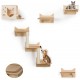 MIUZMORE Pine Cat Wall Shelves, Set of 5 Cat Wall Furniture, Cat Scratching Post with 3 Levels, Cat Perch, Cat House and Cat House, 4 Cat Toys - Cat Shelves for Wall MIUZMORE Pine Cat Wall Shelves, Set of 5 Cat Wall Furniture, Cat Scratching Post with 3 Levels, Cat Perch, Cat House and Cat House, 4 Cat Toys - Cat Shelves for Wall