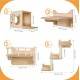MIUZMORE Pine Cat Wall Shelves, Set of 5 Cat Wall Furniture, Cat Scratching Post with 3 Levels, Cat Perch, Cat House and Cat House, 4 Cat Toys - Cat Shelves for Wall MIUZMORE Pine Cat Wall Shelves, Set of 5 Cat Wall Furniture, Cat Scratching Post with 3 Levels, Cat Perch, Cat House and Cat House, 4 Cat Toys - Cat Shelves for Wall