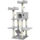 Meerveil Cat Tree, 145 cm High, Large Cat Scratching Post, Multi-Level Sturdy Cat Climbing Tower with Padded Plush Perches, Play Towers, Cat Climbing Tower, Toy for Cat Activities, Light Grey Meerveil Cat Tree, 145 cm High, Large Cat Scratching Post, Multi-Level Sturdy Cat Climbing Tower with Padded Plush Perches, Play Towers, Cat Climbing Tower, Toy for Cat Activities, Light Grey