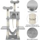 Meerveil Cat Tree, 145 cm High, Large Cat Scratching Post, Multi-Level Sturdy Cat Climbing Tower with Padded Plush Perches, Play Towers, Cat Climbing Tower, Toy for Cat Activities, Light Grey Meerveil Cat Tree, 145 cm High, Large Cat Scratching Post, Multi-Level Sturdy Cat Climbing Tower with Padded Plush Perches, Play Towers, Cat Climbing Tower, Toy for Cat Activities, Light Grey