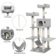 Meerveil Cat Tree, 145 cm High, Large Cat Scratching Post, Multi-Level Sturdy Cat Climbing Tower with Padded Plush Perches, Play Towers, Cat Climbing Tower, Toy for Cat Activities, Light Grey Meerveil Cat Tree, 145 cm High, Large Cat Scratching Post, Multi-Level Sturdy Cat Climbing Tower with Padded Plush Perches, Play Towers, Cat Climbing Tower, Toy for Cat Activities, Light Grey