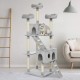 Meerveil Cat Tree, 145 cm High, Large Cat Scratching Post, Multi-Level Sturdy Cat Climbing Tower with Padded Plush Perches, Play Towers, Cat Climbing Tower, Toy for Cat Activities, Light Grey Meerveil Cat Tree, 145 cm High, Large Cat Scratching Post, Multi-Level Sturdy Cat Climbing Tower with Padded Plush Perches, Play Towers, Cat Climbing Tower, Toy for Cat Activities, Light Grey
