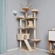 Meerveil Cat Tree Sturdy XXL with Widened and Thickened Base Plate, High Quality Sisal and 2 Houses, Height: 210 cm. Meerveil Cat Tree Sturdy XXL with Widened and Thickened Base Plate, High Quality Sisal and 2 Houses, Height: 210 cm.