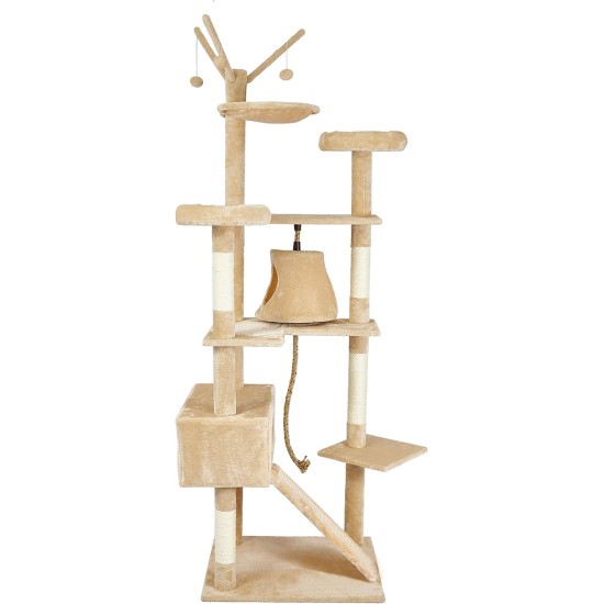 Meerveil Cat Tree Sturdy XXL with Widened and Thickened Base Plate, High Quality Sisal and 2 Houses, Height: 210 cm. Meerveil Cat Tree Sturdy XXL with Widened and Thickened Base Plate, High Quality Sisal and 2 Houses, Height: 210 cm.
