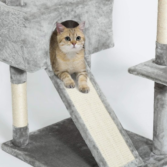 Meerveil Cat Tree Sturdy XXL with Widened and Thickened Base Plate, High Quality Sisal and 2 Houses, Height: 210 cm. Meerveil Cat Tree Sturdy XXL with Widened and Thickened Base Plate, High Quality Sisal and 2 Houses, Height: 210 cm.