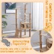 Mekidulu 170 cm Large Cat Tree with 2 Space Capsules, 14 Jute Scratching Post, Ladder, Cave, Cat Toy, Plush Platforms (Load Capacity 30 kg) Mekidulu 170 cm Large Cat Tree with 2 Space Capsules, 14 Jute Scratching Post, Ladder, Cave, Cat Toy, Plush Platforms (Load Capacity 30 kg)