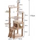 Mekidulu 170 cm Large Cat Tree with 2 Space Capsules, 14 Jute Scratching Post, Ladder, Cave, Cat Toy, Plush Platforms (Load Capacity 30 kg) Mekidulu 170 cm Large Cat Tree with 2 Space Capsules, 14 Jute Scratching Post, Ladder, Cave, Cat Toy, Plush Platforms (Load Capacity 30 kg)