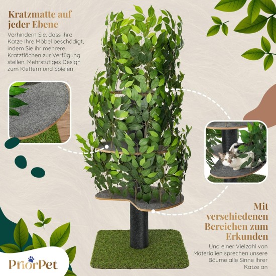 Natural Scratching Post for Climbing, Hiding and Sleeping - Large with Interchangeable Leaves - Multi-Stage, Easy to Assemble - Pet-Safe Materials, Durable and Patented Robust Cat Tree Natural Scratching Post for Climbing, Hiding and Sleeping - Large with Interchangeable Leaves - Multi-Stage, Easy to Assemble - Pet-Safe Materials, Durable and Patented Robust Cat Tree