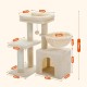 PAWZ Road Cat Scratching Post, Small Cat Tower [73 cm] with Large Hammock, 2 Types of Cat Activity Tree with Sisal Cat Scratching Post, Interactive Danging Ball for Indoor Cats, Beige