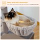 PAWZ Road Cat Scratching Post, Small Cat Tower [73 cm] with Large Hammock, 2 Types of Cat Activity Tree with Sisal Cat Scratching Post, Interactive Danging Ball for Indoor Cats, Beige