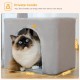 PAWZ Road Cat Scratching Post, Small Cat Tower [73 cm] with Large Hammock, 2 Types of Cat Activity Tree with Sisal Cat Scratching Post, Interactive Danging Ball for Indoor Cats, Beige