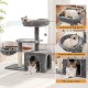PAWZ Road Cat Scratching Post, Small Cat Tower [73 cm] with Large Hammock, 2 Types of Cat Activity Tree with Sisal Cat Scratching Post, Interactive Danging Ball for Indoor Cats, Beige