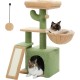 PAWZ Road Cat Scratching Post, Small Cat Tower [73 cm] with Large Hammock, 2 Types of Cat Activity Tree with Sisal Cat Scratching Post, Interactive Danging Ball for Indoor Cats, Beige
