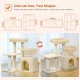 PAWZ Road Cat Scratching Post, Small Cat Tower [73 cm] with Large Hammock, 2 Types of Cat Activity Tree with Sisal Cat Scratching Post, Interactive Danging Ball for Indoor Cats, Beige