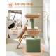 PAWZ Road Cat Scratching Post, Small Cat Tower [73 cm] with Large Hammock, 2 Types of Cat Activity Tree with Sisal Cat Scratching Post, Interactive Danging Ball for Indoor Cats, Beige