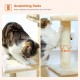PAWZ Road Cat Scratching Post, Small Cat Tower [73 cm] with Large Hammock, 2 Types of Cat Activity Tree with Sisal Cat Scratching Post, Interactive Danging Ball for Indoor Cats, Beige