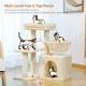 PAWZ Road Cat Scratching Post, Small Cat Tower [73 cm] with Large Hammock, 2 Types of Cat Activity Tree with Sisal Cat Scratching Post, Interactive Danging Ball for Indoor Cats, Beige