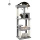 PAWZ Road Luxury Cat Tree Large Cat Play Tower Activity Centre Stable and Stable Cat Tree with Hammock and Beautiful Cat House Grey 143 cm PAWZ Road Luxury Cat Tree Large Cat Play Tower Activity Centre Stable and Stable Cat Tree with Hammock and Beautiful Cat House Grey 143 cm