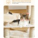 PAWZ Road Luxury Cat Tree Large Cat Play Tower Activity Centre Stable and Stable Cat Tree with Hammock and Beautiful Cat House Grey 143 cm PAWZ Road Luxury Cat Tree Large Cat Play Tower Activity Centre Stable and Stable Cat Tree with Hammock and Beautiful Cat House Grey 143 cm