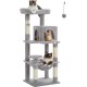 PAWZ Road Luxury Cat Tree Large Cat Play Tower Activity Centre Stable and Stable Cat Tree with Hammock and Beautiful Cat House Grey 143 cm PAWZ Road Luxury Cat Tree Large Cat Play Tower Activity Centre Stable and Stable Cat Tree with Hammock and Beautiful Cat House Grey 143 cm