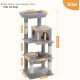 PAWZ Road Luxury Cat Tree Large Cat Play Tower Activity Centre Stable and Stable Cat Tree with Hammock and Beautiful Cat House Grey 143 cm PAWZ Road Luxury Cat Tree Large Cat Play Tower Activity Centre Stable and Stable Cat Tree with Hammock and Beautiful Cat House Grey 143 cm