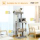 PAWZ Road Luxury Cat Tree Large Cat Play Tower Activity Centre Stable and Stable Cat Tree with Hammock and Beautiful Cat House Grey 143 cm PAWZ Road Luxury Cat Tree Large Cat Play Tower Activity Centre Stable and Stable Cat Tree with Hammock and Beautiful Cat House Grey 143 cm
