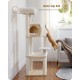 PAWZ Road Luxury Cat Tree Large Cat Play Tower Activity Centre Stable and Stable Cat Tree with Hammock and Beautiful Cat House Grey 143 cm PAWZ Road Luxury Cat Tree Large Cat Play Tower Activity Centre Stable and Stable Cat Tree with Hammock and Beautiful Cat House Grey 143 cm