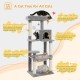 PAWZ Road Luxury Cat Tree Large Cat Play Tower Activity Centre Stable and Stable Cat Tree with Hammock and Beautiful Cat House Grey 143 cm PAWZ Road Luxury Cat Tree Large Cat Play Tower Activity Centre Stable and Stable Cat Tree with Hammock and Beautiful Cat House Grey 143 cm