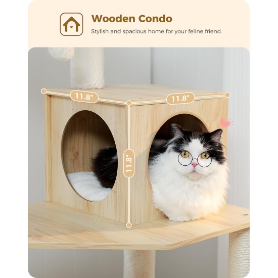 PAWZ Road Luxury Cat Tree Large Cat Play Tower Activity Centre Stable and Stable Cat Tree with Hammock and Beautiful Cat House Grey 143 cm PAWZ Road Luxury Cat Tree Large Cat Play Tower Activity Centre Stable and Stable Cat Tree with Hammock and Beautiful Cat House Grey 143 cm