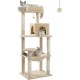 PAWZ Road Luxury Cat Tree Large Cat Play Tower Activity Centre Stable and Stable Cat Tree with Hammock and Beautiful Cat House Grey 143 cm PAWZ Road Luxury Cat Tree Large Cat Play Tower Activity Centre Stable and Stable Cat Tree with Hammock and Beautiful Cat House Grey 143 cm
