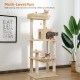 PAWZ Road Luxury Cat Tree Large Cat Play Tower Activity Centre Stable and Stable Cat Tree with Hammock and Beautiful Cat House Grey 143 cm PAWZ Road Luxury Cat Tree Large Cat Play Tower Activity Centre Stable and Stable Cat Tree with Hammock and Beautiful Cat House Grey 143 cm