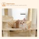 PAWZ Road Luxury Cat Tree Large Cat Play Tower Activity Centre Stable and Stable Cat Tree with Hammock and Beautiful Cat House Grey 143 cm PAWZ Road Luxury Cat Tree Large Cat Play Tower Activity Centre Stable and Stable Cat Tree with Hammock and Beautiful Cat House Grey 143 cm
