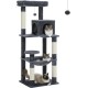 PAWZ Road Luxury Cat Tree Large Cat Play Tower Activity Centre Stable and Stable Cat Tree with Hammock and Beautiful Cat House Grey 143 cm PAWZ Road Luxury Cat Tree Large Cat Play Tower Activity Centre Stable and Stable Cat Tree with Hammock and Beautiful Cat House Grey 143 cm