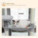 PAWZ Road Luxury Cat Tree Large Cat Play Tower Activity Centre Stable and Stable Cat Tree with Hammock and Beautiful Cat House Grey 143 cm PAWZ Road Luxury Cat Tree Large Cat Play Tower Activity Centre Stable and Stable Cat Tree with Hammock and Beautiful Cat House Grey 143 cm