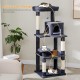 PAWZ Road Luxury Cat Tree Large Cat Play Tower Activity Centre Stable and Stable Cat Tree with Hammock and Beautiful Cat House Grey 143 cm PAWZ Road Luxury Cat Tree Large Cat Play Tower Activity Centre Stable and Stable Cat Tree with Hammock and Beautiful Cat House Grey 143 cm