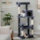 PAWZ Road Luxury Cat Tree Large Cat Play Tower Activity Centre Stable and Stable Cat Tree with Hammock and Beautiful Cat House Grey 143 cm PAWZ Road Luxury Cat Tree Large Cat Play Tower Activity Centre Stable and Stable Cat Tree with Hammock and Beautiful Cat House Grey 143 cm