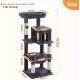 PAWZ Road Luxury Cat Tree Large Cat Play Tower Activity Centre Stable and Stable Cat Tree with Hammock and Beautiful Cat House Grey 143 cm PAWZ Road Luxury Cat Tree Large Cat Play Tower Activity Centre Stable and Stable Cat Tree with Hammock and Beautiful Cat House Grey 143 cm
