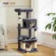 PAWZ Road Luxury Cat Tree Large Cat Play Tower Activity Centre Stable and Stable Cat Tree with Hammock and Beautiful Cat House Grey 143 cm PAWZ Road Luxury Cat Tree Large Cat Play Tower Activity Centre Stable and Stable Cat Tree with Hammock and Beautiful Cat House Grey 143 cm