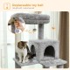 PAWZ Road Luxury Cat Tree Large Cat Play Tower Activity Centre Stable and Stable Cat Tree with Hammock and Beautiful Cat House Grey 143 cm PAWZ Road Luxury Cat Tree Large Cat Play Tower Activity Centre Stable and Stable Cat Tree with Hammock and Beautiful Cat House Grey 143 cm