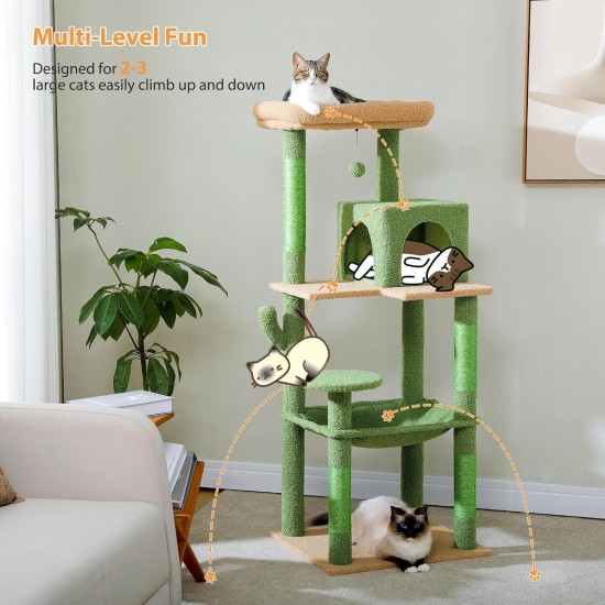 PAWZ Road Luxury Cat Tree Large Cat Play Tower Activity Centre Stable and Stable Cat Tree with Hammock and Beautiful Cat House Grey 143 cm PAWZ Road Luxury Cat Tree Large Cat Play Tower Activity Centre Stable and Stable Cat Tree with Hammock and Beautiful Cat House Grey 143 cm
