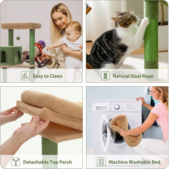 PAWZ Road Luxury Cat Tree Large Cat Play Tower Activity Centre Stable and Stable Cat Tree with Hammock and Beautiful Cat House Grey 143 cm PAWZ Road Luxury Cat Tree Large Cat Play Tower Activity Centre Stable and Stable Cat Tree with Hammock and Beautiful Cat House Grey 143 cm
