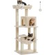 PAWZ Road Luxury Cat Tree Large Cat Play Tower Activity Centre Stable and Stable Cat Tree with Hammock and Beautiful Cat House Grey 143 cm PAWZ Road Luxury Cat Tree Large Cat Play Tower Activity Centre Stable and Stable Cat Tree with Hammock and Beautiful Cat House Grey 143 cm