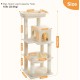 PAWZ Road Luxury Cat Tree Large Cat Play Tower Activity Centre Stable and Stable Cat Tree with Hammock and Beautiful Cat House Grey 143 cm PAWZ Road Luxury Cat Tree Large Cat Play Tower Activity Centre Stable and Stable Cat Tree with Hammock and Beautiful Cat House Grey 143 cm