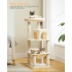 PAWZ Road Luxury Cat Tree Large Cat Play Tower Activity Centre Stable and Stable Cat Tree with Hammock and Beautiful Cat House Grey 143 cm PAWZ Road Luxury Cat Tree Large Cat Play Tower Activity Centre Stable and Stable Cat Tree with Hammock and Beautiful Cat House Grey 143 cm