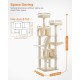 PETEPELA 180 cm Large Multi-Level Cat Tree for Large Cats, with 6 Sisal Columns, 2 Scratching Boards, 2 Platforms, 1 Hammock, 2 Play Balls, Plush Fabric, Grey PETEPELA 180 cm Large Multi-Level Cat Tree for Large Cats, with 6 Sisal Columns, 2 Scratching Boards, 2 Platforms, 1 Hammock, 2 Play Balls, Plush Fabric, Grey